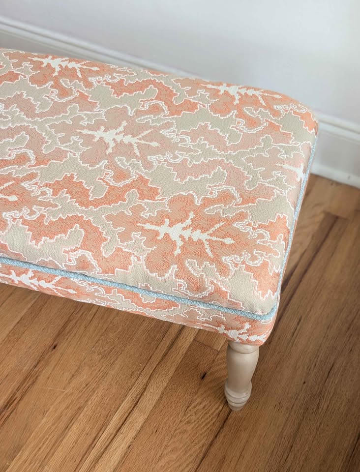 Orange Tapestry Bench