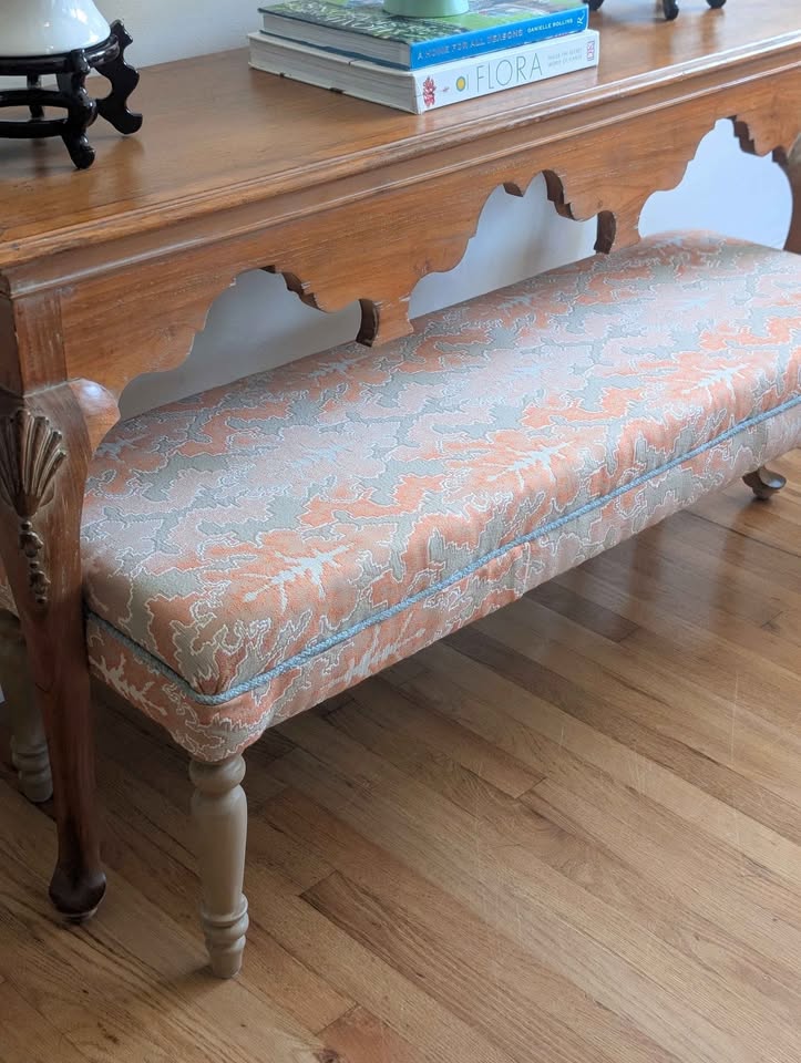 Orange Tapestry Bench