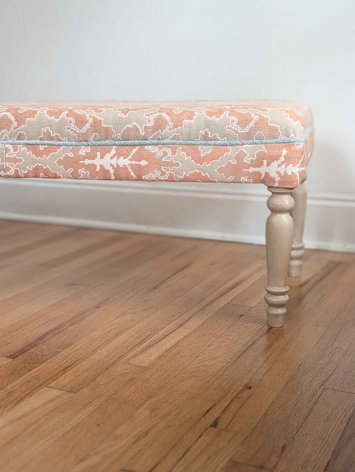 Orange Tapestry Bench