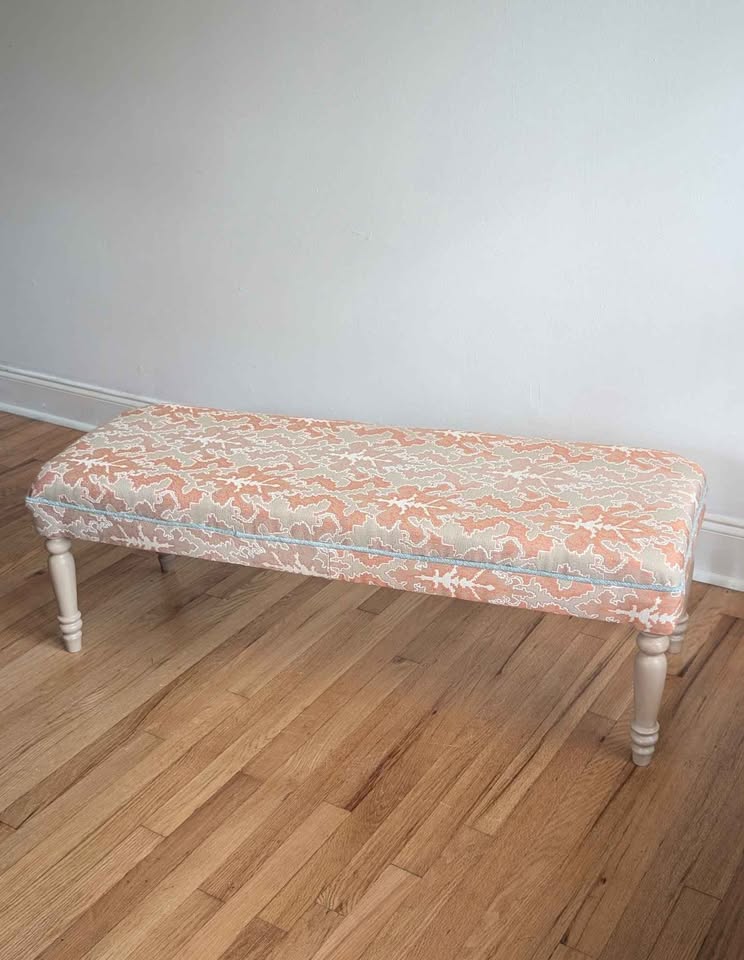 Orange Tapestry Bench