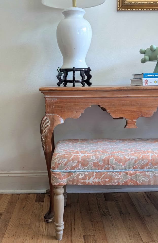 Orange Tapestry Bench