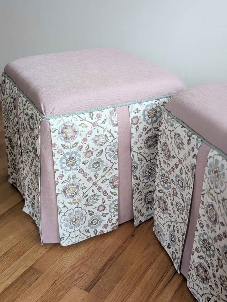 Box Skirt Ottoman-Pair