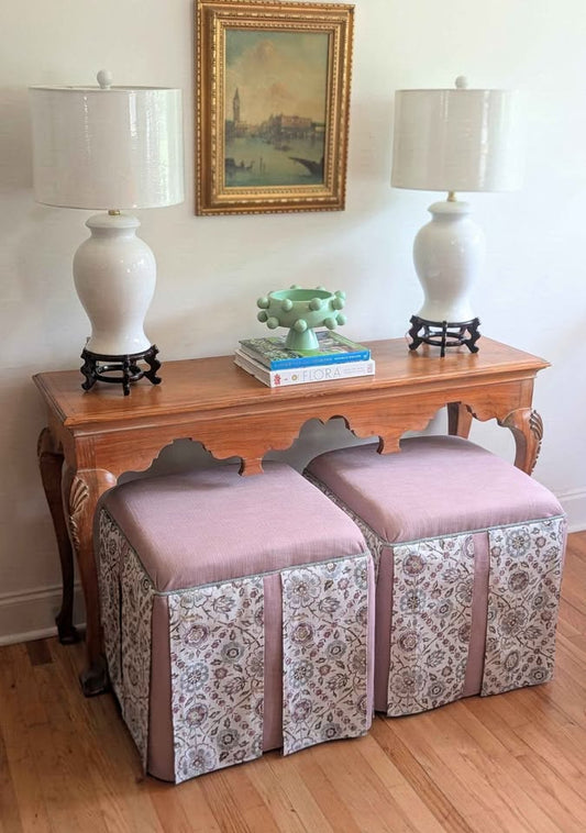 Box Skirt Ottoman-Pair